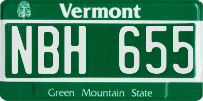 VT license plate NBH655
