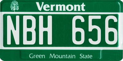 VT license plate NBH656