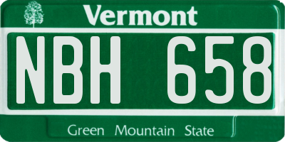 VT license plate NBH658