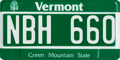 VT license plate NBH660