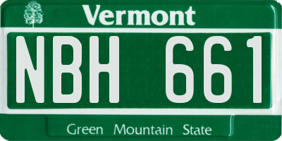 VT license plate NBH661