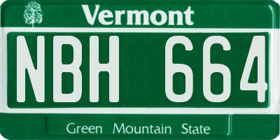 VT license plate NBH664