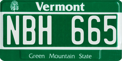 VT license plate NBH665