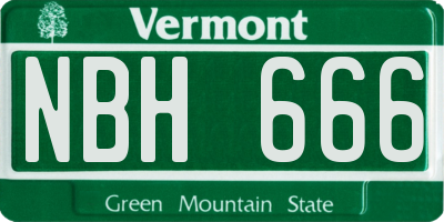 VT license plate NBH666