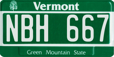 VT license plate NBH667