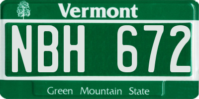 VT license plate NBH672