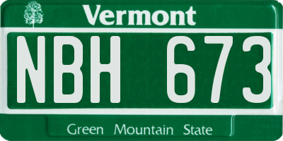 VT license plate NBH673