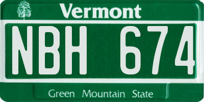 VT license plate NBH674