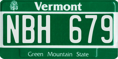 VT license plate NBH679