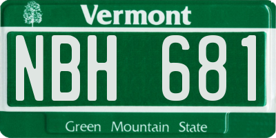 VT license plate NBH681