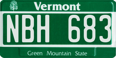 VT license plate NBH683