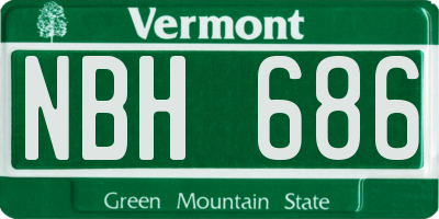 VT license plate NBH686