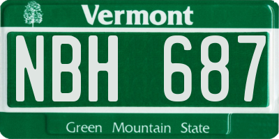 VT license plate NBH687