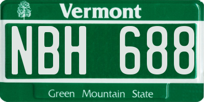 VT license plate NBH688
