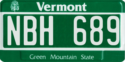 VT license plate NBH689