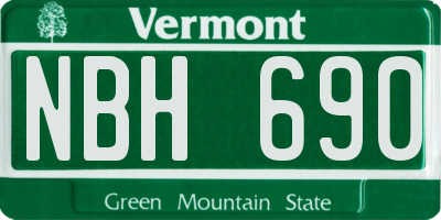 VT license plate NBH690