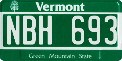 VT license plate NBH693