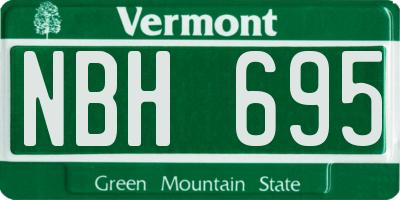 VT license plate NBH695