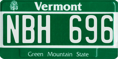 VT license plate NBH696