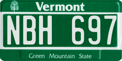 VT license plate NBH697