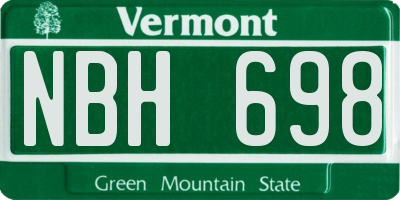 VT license plate NBH698
