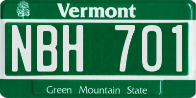 VT license plate NBH701