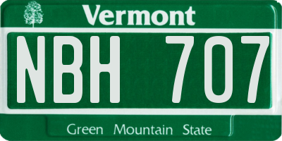 VT license plate NBH707