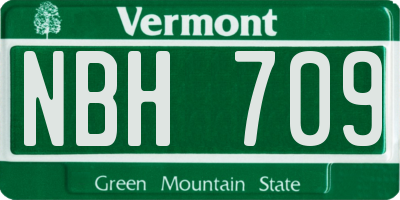 VT license plate NBH709