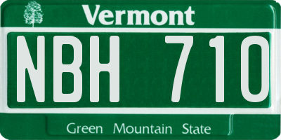 VT license plate NBH710
