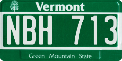VT license plate NBH713
