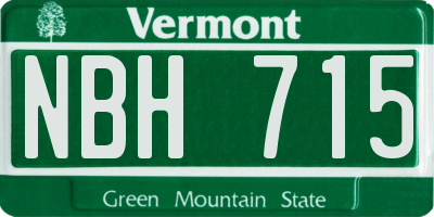 VT license plate NBH715