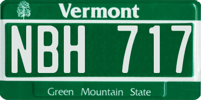 VT license plate NBH717