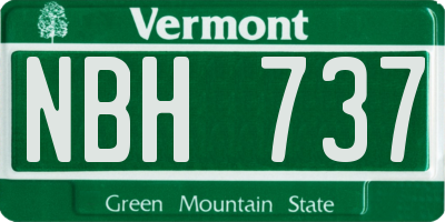 VT license plate NBH737