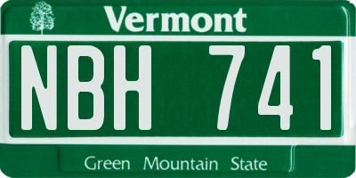 VT license plate NBH741