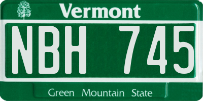 VT license plate NBH745