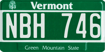 VT license plate NBH746