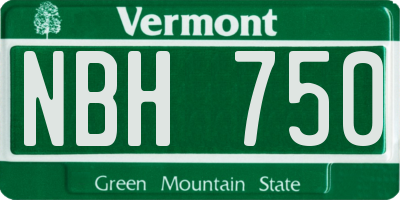 VT license plate NBH750