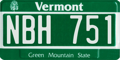 VT license plate NBH751