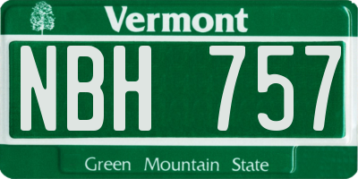 VT license plate NBH757