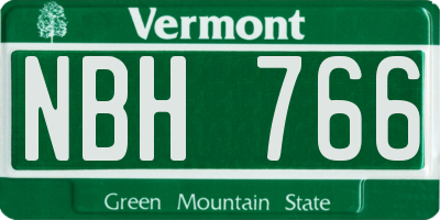 VT license plate NBH766