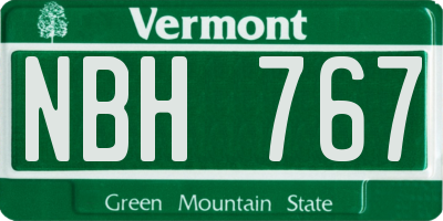 VT license plate NBH767
