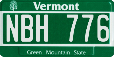 VT license plate NBH776