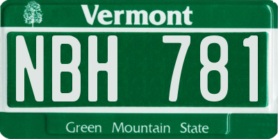 VT license plate NBH781