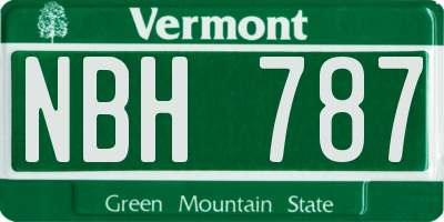 VT license plate NBH787