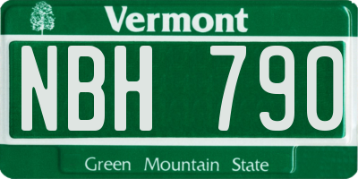 VT license plate NBH790