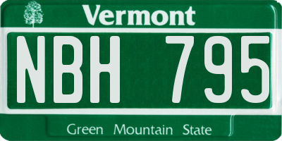 VT license plate NBH795