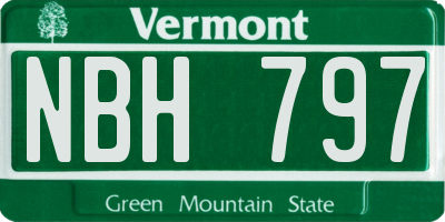 VT license plate NBH797