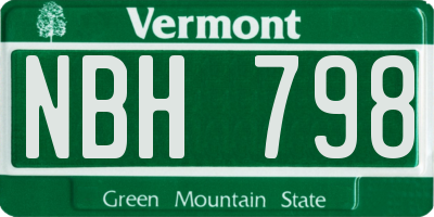 VT license plate NBH798