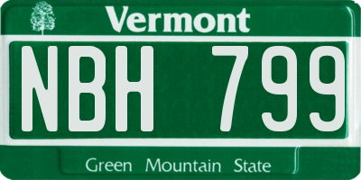 VT license plate NBH799