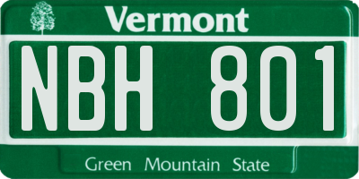 VT license plate NBH801